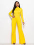 Long Sleeve Mock Neck Wide Leg Jumpsuit